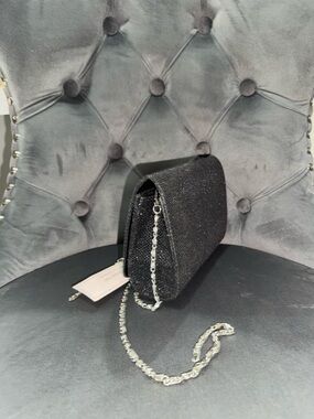Macy's Black Sparkle Chain Clutch